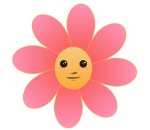 Pink flower with yellow face